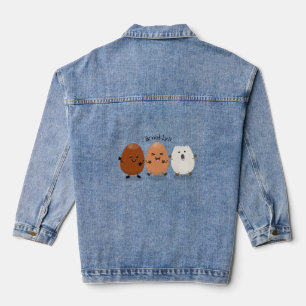 Chaqueta Vaquera Huevos kawaii lindo ilustracion personalizado dive