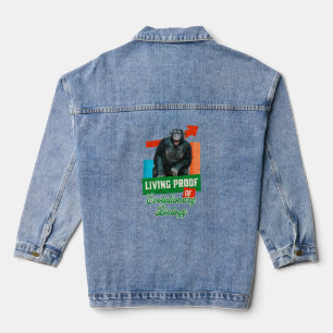 Chaqueta Vaquera Humor divertido de biología evolutiva del chimpanc