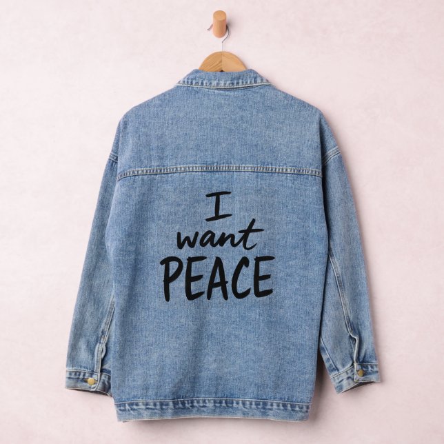 Chaqueta Vaquera “I Want Peace” design Denim Jacket (Hangar)
