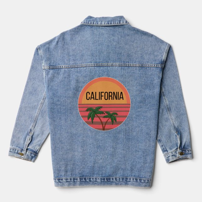 Chaqueta Vaquera Ideas de regalo de diseño de California Palmas de  (Reverso )