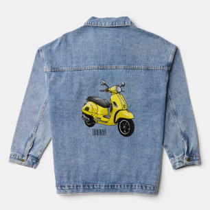 Chaqueta Vaquera Ilustración de dibujos animados de motocicleta cic