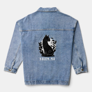Chaqueta Vaquera Ilustracion de gato negro   Salem