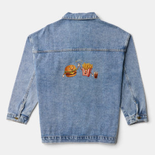 Chaqueta Vaquera Ilustración de Personajes de Amigos de Sushi Kawai