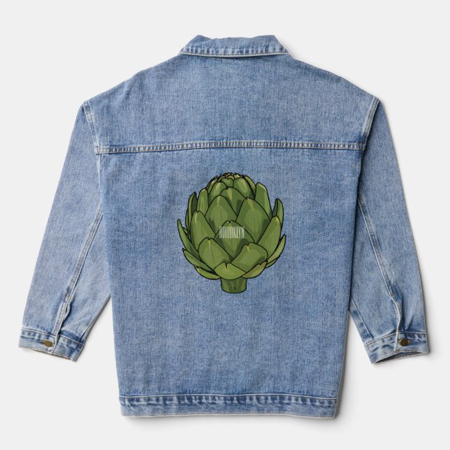 Chaqueta Vaquera Ilustracion de personalizado Artichoke (Reverso )