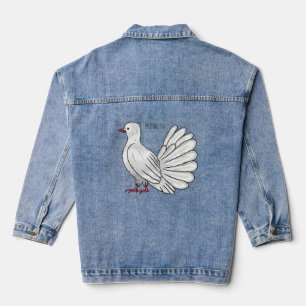 Chaqueta Vaquera Ilustracion de personalizado de ave de paloma silv