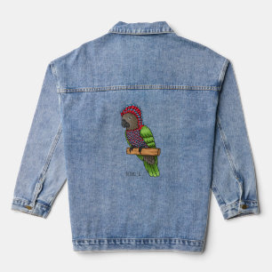 Chaqueta Vaquera Ilustracion de personalizado de aves de loro con c