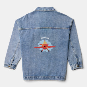 Chaqueta Vaquera Ilustracion de personalizado de avión rojo que vue