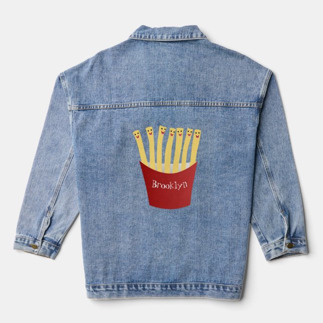 Chaqueta Vaquera Ilustracion de personalizado de comida rápida de p (Reverso )