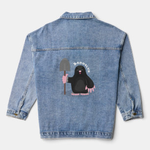 Chaqueta Vaquera Ilustracion de personalizado de lunar feliz