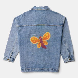 Chaqueta Vaquera Ilustracion de personalizado de mariposa naranja f