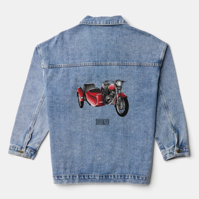 Chaqueta Vaquera Ilustracion de personalizado de motocicletas Sidec (Reverso )