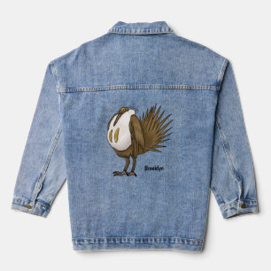 Chaqueta Vaquera Ilustracion de personalizado de pájaro de gran sab