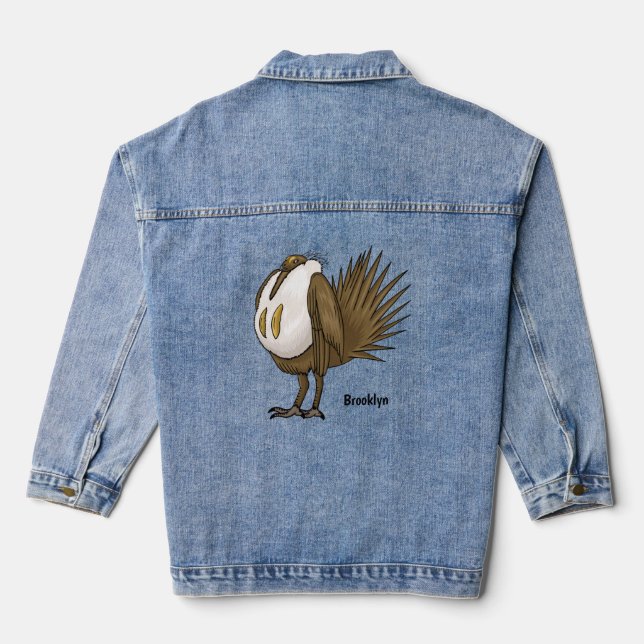 Chaqueta Vaquera Ilustracion de personalizado de pájaro de gran sab (Reverso )