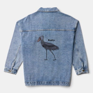 Chaqueta Vaquera Ilustracion de personalizado de pájaro Shoebill
