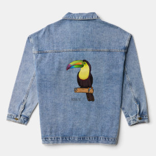 Chaqueta Vaquera Ilustracion de personalizado de pájaros toscanos c