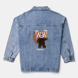 Chaqueta Vaquera Ilustracion de personalizado de panda rojo