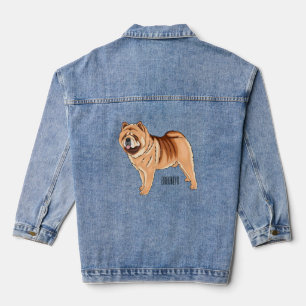 Chaqueta Vaquera Ilustracion de personalizado de perro Chow Chow