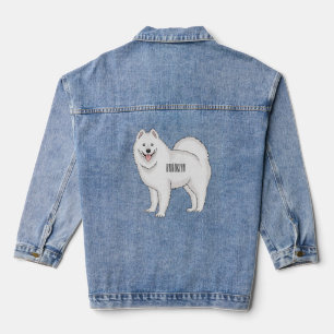 Chaqueta Vaquera Ilustracion de personalizado de perro de Samoyed