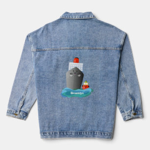 Chaqueta Vaquera Ilustracion de personalizado de remolcador de barc