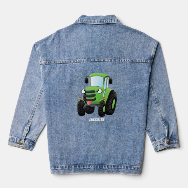 Chaqueta Vaquera Ilustracion de personalizado de tractores de granj (Reverso )