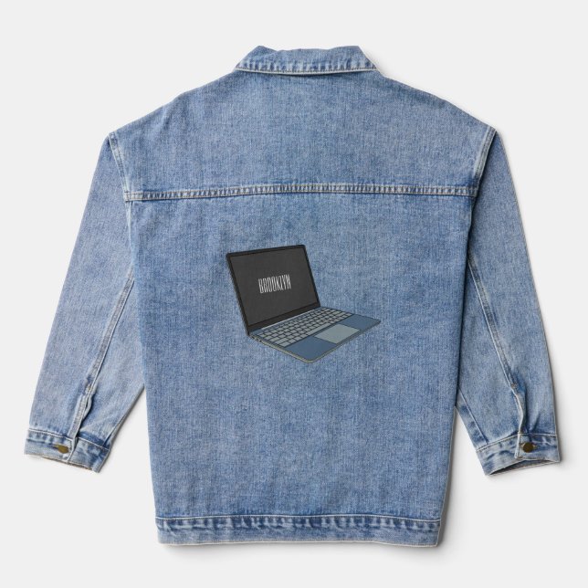 Chaqueta Vaquera Ilustracion de personalizado para portátiles (Reverso )