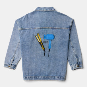Chaqueta Vaquera Ilustración de secador de pelo y plancha de pelo