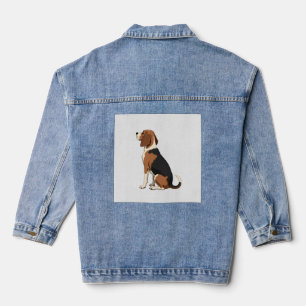 Chaqueta Vaquera Ilustración de vista trasera de perro Beagle vinta