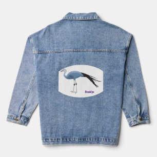 Chaqueta Vaquera Ilustracion del personalizado de las grúas azules