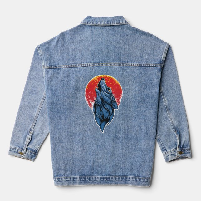 Chaqueta Vaquera Ilustracion Howling Wolf (Reverso )