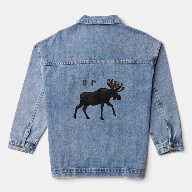 Chaqueta Vaquera Ilustracion Moose personalizado (Reverso )