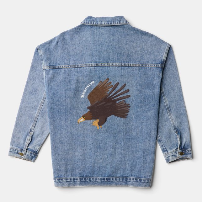 Chaqueta Vaquera Ilustracion personalizado de águila dorada diverti (Reverso )