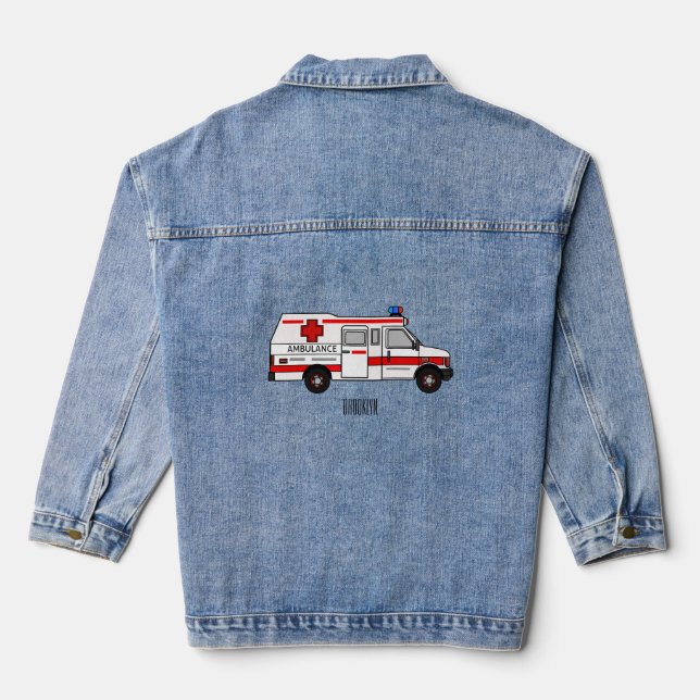 Chaqueta Vaquera Ilustracion personalizado de ambulancia (Reverso )