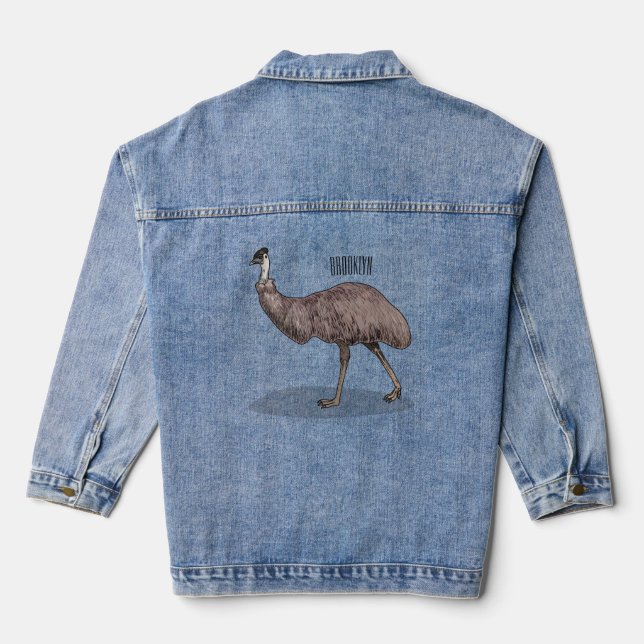 Chaqueta Vaquera Ilustracion personalizado de aves de la Uem (Reverso )