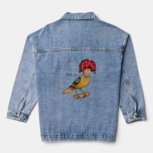 Chaqueta Vaquera Ilustracion personalizado de aves Royal flycatcher