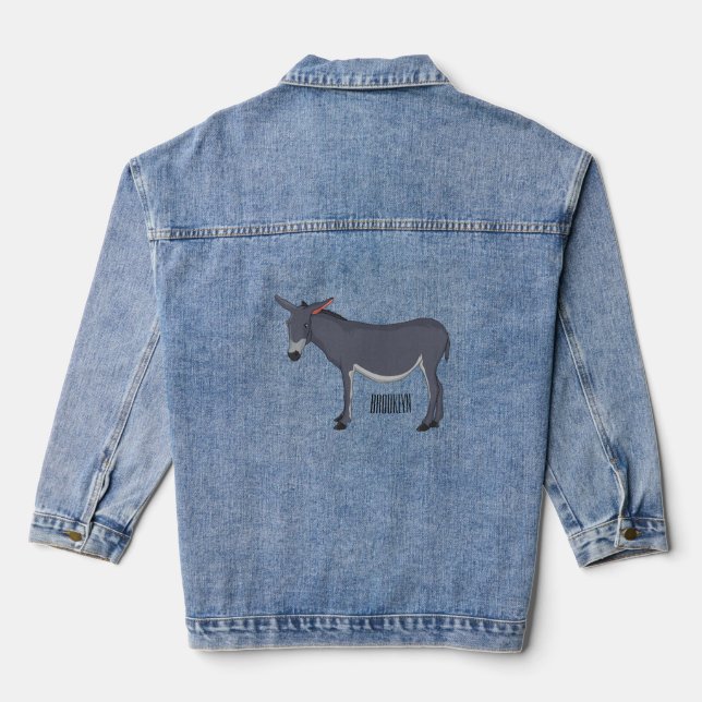 Chaqueta Vaquera Ilustracion personalizado de burro (Reverso )