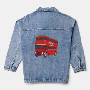 Chaqueta Vaquera Ilustracion personalizado de bus de dos pisos