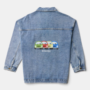 Chaqueta Vaquera Ilustracion personalizado de coches Cute kawaii