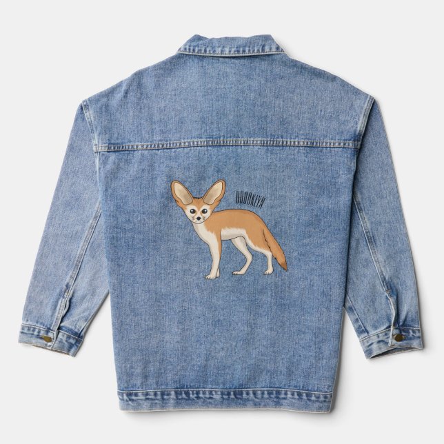 Chaqueta Vaquera Ilustracion personalizado de Fennec fox (Reverso )