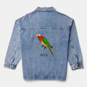 Chaqueta Vaquera Ilustracion personalizado de loro feliz