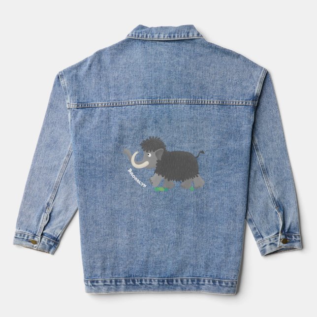 Chaqueta Vaquera Ilustracion personalizado de mamut torpe (Reverso )