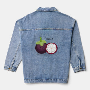 Chaqueta Vaquera Ilustracion personalizado de mangostino morado
