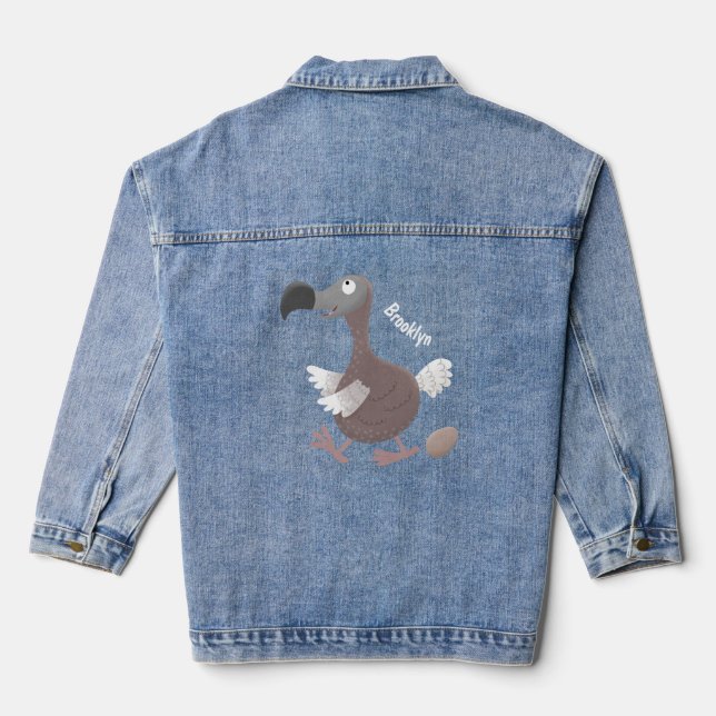 Chaqueta Vaquera Ilustracion personalizado de pájaro dodo gracioso (Reverso )