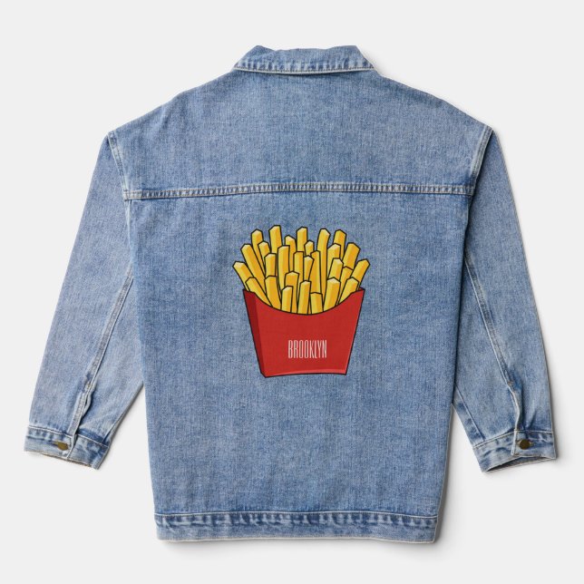 Chaqueta Vaquera Ilustracion personalizado de patatas fritas (Reverso )