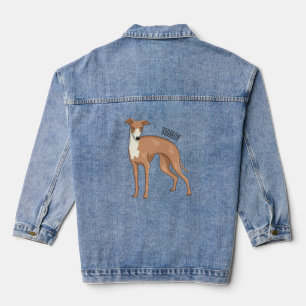 Chaqueta Vaquera Ilustracion personalizado de perro de Greyhound