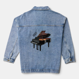 Chaqueta Vaquera Ilustracion personalizado de piano