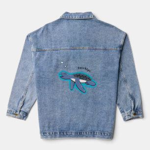 Chaqueta Vaquera Ilustracion personalizado de tortuga marina de beb