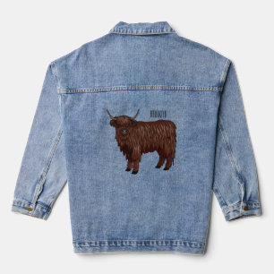 Chaqueta Vaquera Ilustracion personalizado de vaca de Highland