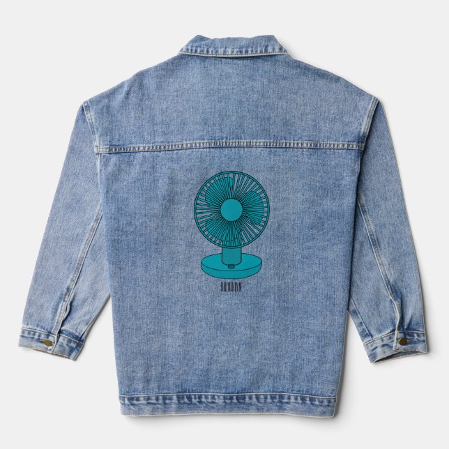 Chaqueta Vaquera Ilustracion personalizado de ventilador (Reverso )