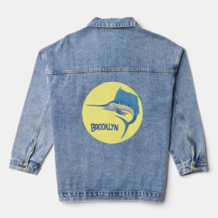 Chaqueta Vaquera Ilustracion personalizado divertido de pez espada