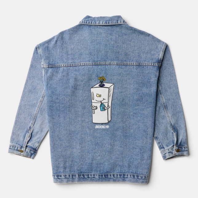 Chaqueta Vaquera Ilustracion personalizado frigorífico divertido (Reverso )